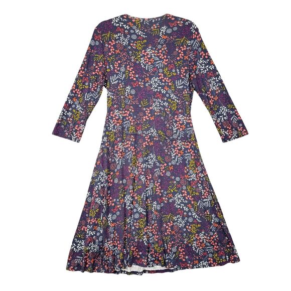 GARNET HILL 32140 Brianna Knit Surplice Dress Floral Butterfly SIZE MEDIUM - Picture 3 of 11